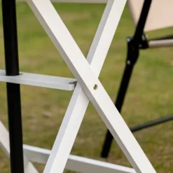 Outsunny Foldable Dining Table, Square Wood Side Table, Portable Bistro Table With Umbrella Hole For Outdoor Patio, Garden Or Backyard -Outsunny GUEST ca101e48 c0f0 492f a467 d24b3b1f33f0