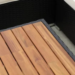 Outsunny 7-Piece Outdoor Wicker Sofa Set, PE Rattan Sectional Furniture Patio Couch W/ Acacia Top Coffee Table & Cushion For Garden, Backyard, -Outsunny GUEST ca7cbf76 2045 464c b1d3 d33e1188d208