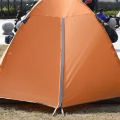 Outsunny 3-4 Person Camping Tent, Lightweight Outdoor Tent Waterproof Windproof W/ Carrying Bag, 3 Doors, Easy Setup For Backpacking Hiking, Orange -Outsunny GUEST caa76f03 9ce7 48f8 9df1 e02341ca566b