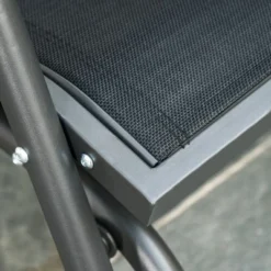 Outsunny Outdoor Glider Chair, Swing Chair With Breathable Mesh Fabric, Curved Armrests And Steel Frame For Porch, Garden, Poolside, Balcony, Black -Outsunny GUEST cb55a487 2943 478b 9ebf 67a497bc5539