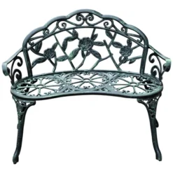 Outsunny Garden Bench Loveseat With Floral Rose Style, Cast Aluminum Frame For Outdoor, Patio, Park, Deck, Antique Green 7 Outsunny Garden Bench Loveseat With Floral Rose Style, Cast Aluminum Frame For Outdoor, Patio, Park, Deck, Antique Green -Outsunny GUEST cea0802d cb39 4941 a33f 2d42dc7d7f7b