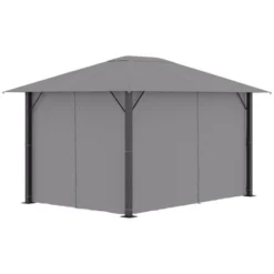 Outsunny 13' X 10' Patio Gazebo Outdoor Canopy Shelter With Sidewalls, Vented Roof, Aluminum Frame For Garden, Lawn, Backyard And Deck -Outsunny GUEST cf89d6e9 2fd7 4286 aa54 702bd7a2c7f2
