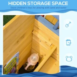 Outsunny Wooden Kids Pirate Sandbox, Outdoor Sandboat With Bench Seats, Storage, Non-Woven Fabric Cloth For Backyard, Lawn -Outsunny GUEST cfbf26d5 8349 4836 ad84 1579cb93cb4d