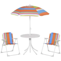 Outsunny Kids Folding Picnic Table And Chair Set Shark Pattern Outdoor Garden Patio Backyard With Removable & Height Adjustable Sun Umbrella -Outsunny GUEST d28d8957 882a 4f22 8ec1 c4851cd9d092