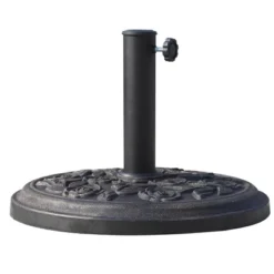 Outsunny 18" 20 Lbs Round Resin Umbrella Base Stand Market Parasol Holder With Decorative Rose Floral Pattern & Easy Setup For Garden, Bronze -Outsunny GUEST d2b752e2 95f5 43aa 8155 747aa277d80f
