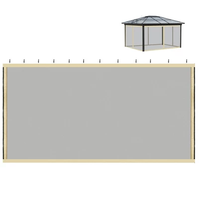 Outsunny 10' X 10' Replacement Mesh Sidewall Netting For Patio Gazebos And Canopy Tents With Zippers (Sidewall Only), Beige 3 Outsunny 10' X 10' Replacement Mesh Sidewall Netting For Patio Gazebos And Canopy Tents With Zippers (Sidewall Only), Beige - Image 3