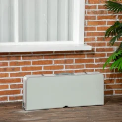 Outsunny Folding Aluminum Picnic Table Chair Set, 4-Seat Outdoor Furniture With Portable Suitcase, Umbrella Hole, Handle For Camping Dining BBQ -Outsunny GUEST d4f8bfa5 e773 4826 b13e 6b860c201005