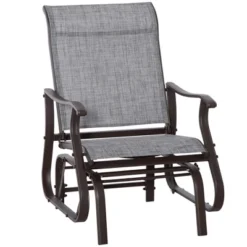 Outsunny Outdoor Swing Glider Chair, Patio Mesh Rocking Chair With Steel Frame For Backyard, Garden And Porch -Outsunny GUEST d88594d0 704c 41d9 a1a2 c00e61dd442e