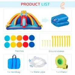 Outsunny 5-in-1 Inflatable Water Slide, Kids Castle Bounce House With Slide, Pool, Basket, Climbing Wall, Carry Bag, Repair Patches -Outsunny GUEST d8a768a1 0bfc 4531 af10 8cb68c0f15e1