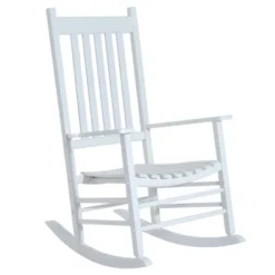 Outsunny Wooden Rocking Chair Indoor / Outdoor Rocker With High Back For Patio, Porch -Outsunny GUEST d9826284 6996 4e66 b6f9 2c1ecca3df86