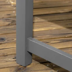 Outsunny 6 Piece Patio Dining Set, Outdoor Poplar Wood Furniture Set, Umbrella Hole Table And Chairs With Bench, Dark Gray -Outsunny GUEST db1825aa 1444 4205 8f8a 49e488a258f3