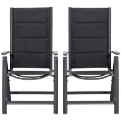 Outsunny Set Of 2 Folding Patio Chairs, Two-Person Camping Chairs With Adjustable Backrest And Padded Seat For Bistro, Deck, Backyard, Black -Outsunny GUEST dc20d912 959a 41ed afb8 fa0223a75d4b
