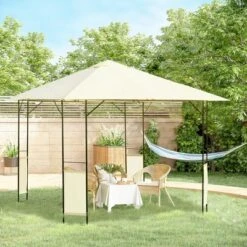 Outsunny 15 Outsunny 10' X 10' Outdoor Gazebo Canopy Modern Canopy Shelter With Weather Resistant Roof & Steel Frame For Parties, BBQs, & Shade