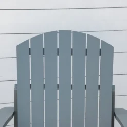 Outsunny Oversized Adirondack Chair, Outdoor Fire Pit And Porch Seating, Classic Log Lounge W/ Built-in Cupholder For Patio, Garden, Lawn, Dark Gray -Outsunny GUEST e0284a31 d521 493f bf01 9d4e279fe221