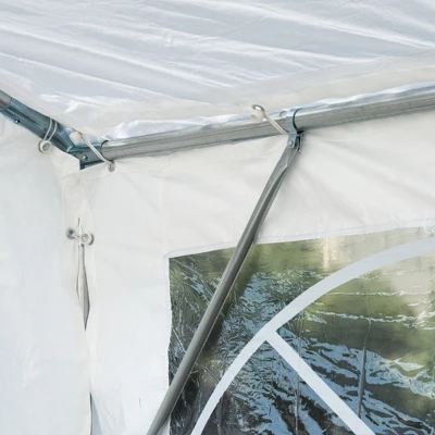 Outsunny 13' X 26' Event Tent & Party Pavilion, Removable Sidewalls, Zipper Doors, Extra Large Steel Frame, Stylish Windows, Wedding White 5 Outsunny 13' X 26' Event Tent & Party Pavilion, Removable Sidewalls, Zipper Doors, Extra Large Steel Frame, Stylish Windows, Wedding White - Image 5