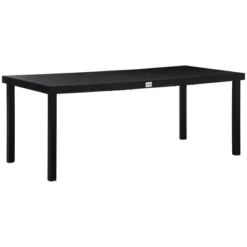 Outsunny Patio Dining Table, Rectangular Aluminum Outdoor Table For Garden Lawn Backyard, Black -Outsunny GUEST e33a1d51 a8a6 48c2 a315 9d7665965b1a