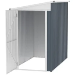 Outsunny Garden Metal Storage Shed, Outdoor Lean To Tool House With Lockable Door, 2 Air Vents & Steel Construction For Backyard, Patio, Lawn, Garage -Outsunny GUEST e3e61fe4 92fb 46fb aecb f111c3762598