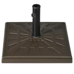 Outsunny 42lbs Resin Patio Umbrella Base, 20" Square Outdoor Umbrella Stand Holder For Parasol Poles 1.26", 1.5", And 1.9" Dia, Brown -Outsunny GUEST e4324e4a 7de7 4bcb a762 861f841d55c5
