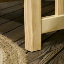 Outsunny Patio Furniture Set, Wood Outdoor Patio Chair With Ottoman, 2 Piece Cushioned Outdoor Lounge Chair, Sofa Chair With Footrest, Beige -Outsunny GUEST e6430d78 c443 4265 88b8 d2966f787b6f