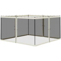 Outsunny 12' X 12' Replacement Mesh Sidewall Netting For Patio Gazebos And Canopy Tents With Zippers (Sidewall Only), Cream 7 Outsunny 12' X 12' Replacement Mesh Sidewall Netting For Patio Gazebos And Canopy Tents With Zippers (Sidewall Only), Cream -Outsunny GUEST e79f773d 22e0 4beb 8277 ab0c338bc318