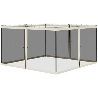 Outsunny 12' X 12' Replacement Mesh Sidewall Netting For Patio Gazebos And Canopy Tents With Zippers (Sidewall Only), Cream 3 Outsunny 12' X 12' Replacement Mesh Sidewall Netting For Patio Gazebos And Canopy Tents With Zippers (Sidewall Only), Cream - Image 3