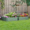 Outsunny 39'' X 39'' X 12'' Set Of 2 Raised Garden Bed, Elevated Planter Raised Bed With Galvanized Steel Frame For Growing Flowers, Herbs, Succulents
