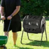 Outsunny Tumbling Compost Bin Outdoor 360° Dual Chamber Rotating Composter 43 Gallon