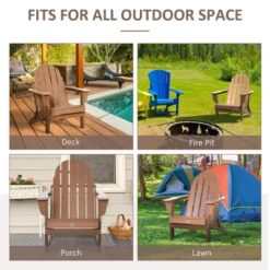 Outsunny Folding Adirondack Chair, Outdoor Fire Pit Seating HDPE Lounger Chair For Patio Deck And Lawn Furnitur -Outsunny GUEST ea627544 d411 4874 a929 93831e6347b9