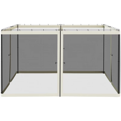 Outsunny 12' X 12' Replacement Mesh Sidewall Netting For Patio Gazebos And Canopy Tents With Zippers (Sidewall Only), Cream 4 Outsunny 12' X 12' Replacement Mesh Sidewall Netting For Patio Gazebos And Canopy Tents With Zippers (Sidewall Only), Cream - Image 4
