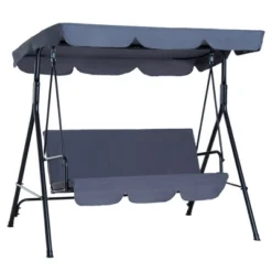 Outsunny 3-Person Porch Swing With Stand, Outdoor Swing For Patio Porch With Adjustable Tilt Canopy & Comfortable Swing Bench-Style Seat, Steel Frame -Outsunny GUEST ebf371ff da73 4124 bacd bc0a7c9898df