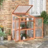 Outsunny Wooden Cold Frame Small Mini Planter Box For Outdoor And Indoor, Natural, 30" L X 24" W X 44" H