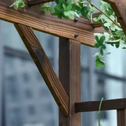 Outsunny 7' Wood Steel Outdoor Garden Arched Trellis Arbor With Natural Fir Wood & Side Panel For Climbing Vine -Outsunny GUEST ef929164 3c2c 4950 9d9d e98e8c6aece1