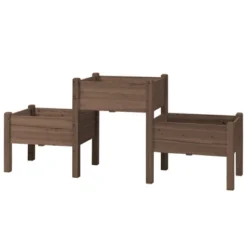 Outsunny 73" X 18" X 32" Raised Garden Bed W/ Three Elevated Planter Box, Freestanding Wooden Plant Stand For Vegetables, Herb, Flowers, Coffee -Outsunny GUEST f14be06d d292 4922 8ae5 b29f6a05fe1f