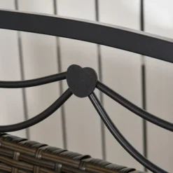 Outsunny PE Wicker Porch Swing, 2-Seater Hanging Swing Bench With Chains, 528 LBS Weight Capacity, Flourishes, Brown -Outsunny GUEST f68f5ddf d214 4883 aff4 7cadf3332ca9