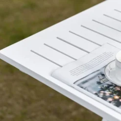 Outsunny Foldable Dining Table, Square Wood Side Table, Portable Bistro Table With Umbrella Hole For Outdoor Patio, Garden Or Backyard -Outsunny GUEST f84dbe9b 0492 4748 8684 4e9b41bac7bc