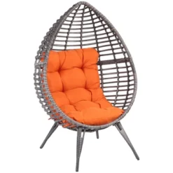 Outsunny Patio Wicker Lounge Chair With Soft Cushion, Outdoor/Indoor PE Rattan Egg Teardrop Cuddle Chair With Height Adjustable Knob For Backyard Garden Lawn Living Room 18 Outsunny Patio Wicker Lounge Chair With Soft Cushion, Outdoor/Indoor PE Rattan Egg Teardrop Cuddle Chair With Height Adjustable Knob For Backyard Garden Lawn Living Room -Outsunny GUEST f9fa6711 9132 4cdf 8838 4bdbbdb086ce