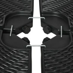 Outsunny 4-Piece 150lb Cantilever Patio Umbrella Base Weights For Offset Hanging Umbrella, Fasteners, Wicker-like HDPE Water Or Sand Weights, Black -Outsunny GUEST fa0cab42 9342 4799 bf1a 667f3629eeaf