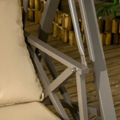 Outsunny 3-Seat Patio Swing Chair, Outdoor Canopy Swing Glider With Cushion With 3 Throw Pillows & Adjustable Shade For Porch, Khaki -Outsunny GUEST fbcc8777 85e2 4f90 aab4 9e84db1e529c