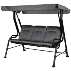 Outsunny 3-Person Patio Porch Swing With Adjustable Canopy For Adults, Steel Frame, Tufted Cushions, Armrests 11 Outsunny 3-Person Patio Porch Swing With Adjustable Canopy For Adults, Steel Frame, Tufted Cushions, Armrests -Outsunny GUEST fd2d0463 e98c 48d4 bcbb 5a667cefac25